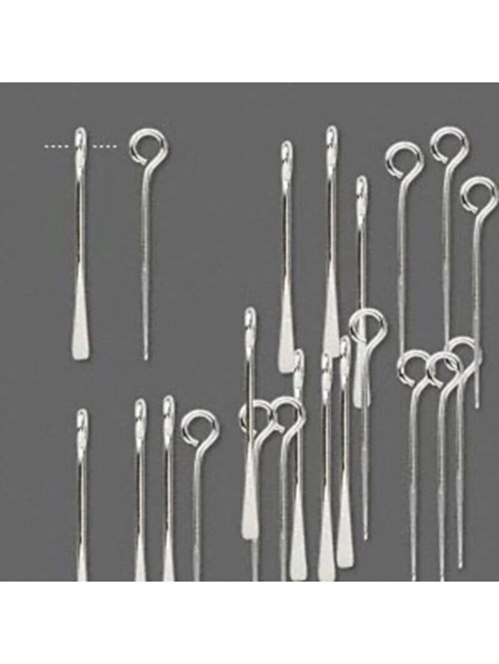Nickel Silver Plated Flat Paddle Pins Eyepins Charms Earring Findings 20 pcs